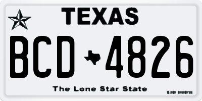 TX license plate BCD4826