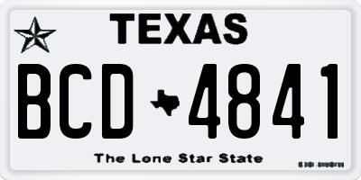 TX license plate BCD4841