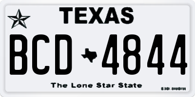 TX license plate BCD4844