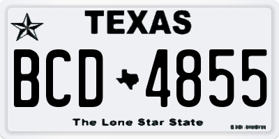 TX license plate BCD4855