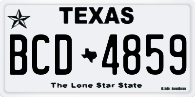 TX license plate BCD4859