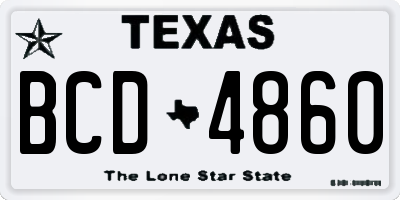 TX license plate BCD4860