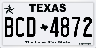 TX license plate BCD4872