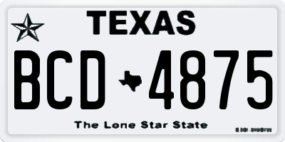TX license plate BCD4875