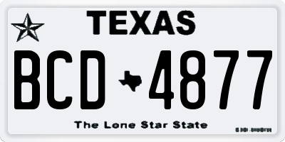 TX license plate BCD4877