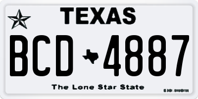 TX license plate BCD4887