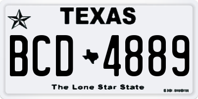TX license plate BCD4889
