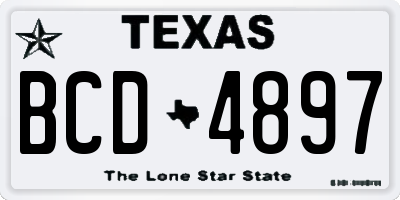 TX license plate BCD4897