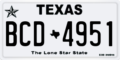 TX license plate BCD4951