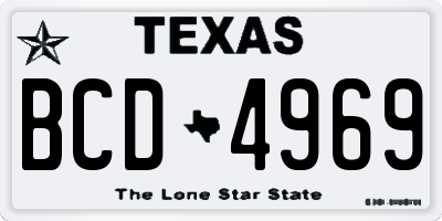 TX license plate BCD4969