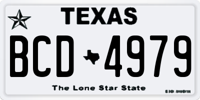 TX license plate BCD4979