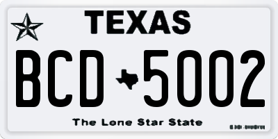 TX license plate BCD5002