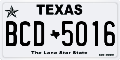 TX license plate BCD5016