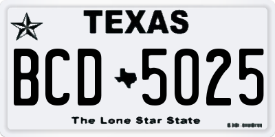 TX license plate BCD5025