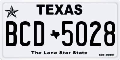 TX license plate BCD5028
