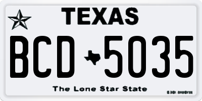 TX license plate BCD5035