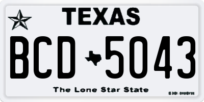 TX license plate BCD5043