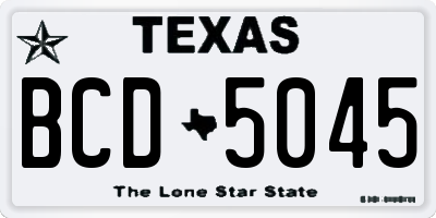 TX license plate BCD5045