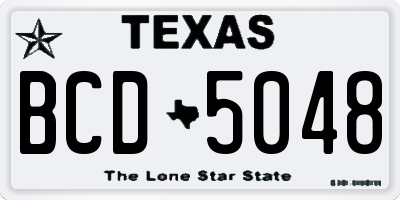 TX license plate BCD5048
