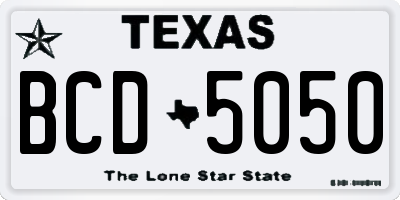 TX license plate BCD5050