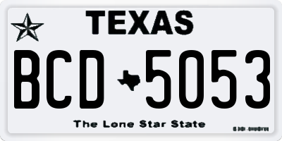 TX license plate BCD5053