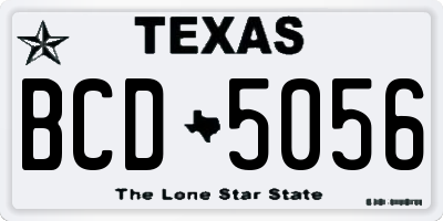TX license plate BCD5056