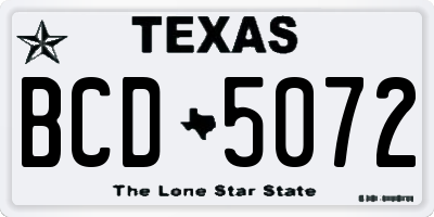 TX license plate BCD5072
