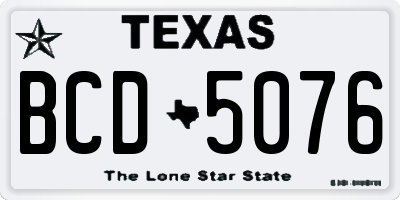 TX license plate BCD5076