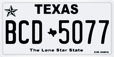 TX license plate BCD5077