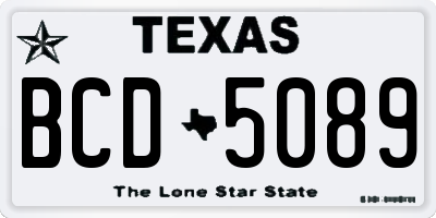 TX license plate BCD5089