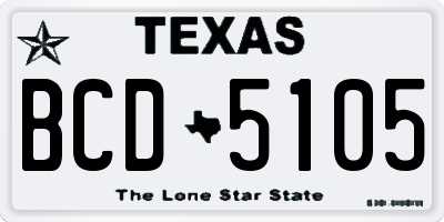TX license plate BCD5105