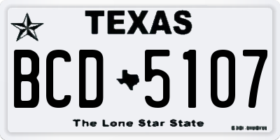 TX license plate BCD5107