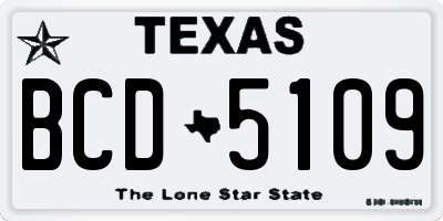 TX license plate BCD5109