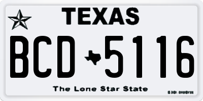 TX license plate BCD5116