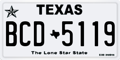 TX license plate BCD5119