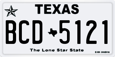 TX license plate BCD5121
