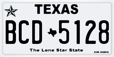 TX license plate BCD5128