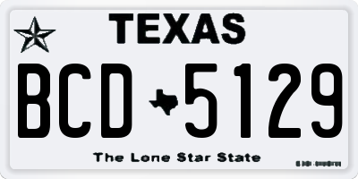 TX license plate BCD5129