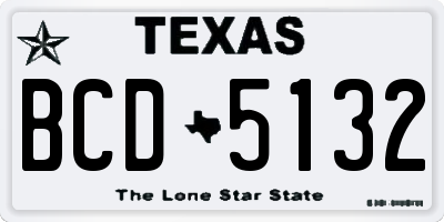 TX license plate BCD5132