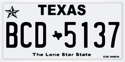 TX license plate BCD5137