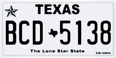 TX license plate BCD5138