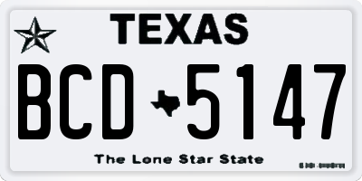 TX license plate BCD5147