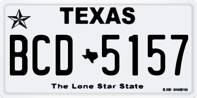 TX license plate BCD5157