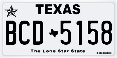 TX license plate BCD5158