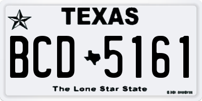 TX license plate BCD5161