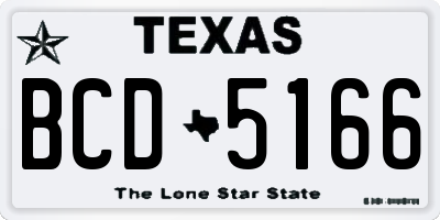 TX license plate BCD5166