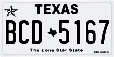 TX license plate BCD5167