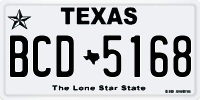 TX license plate BCD5168