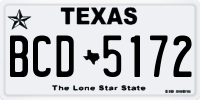 TX license plate BCD5172