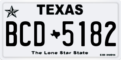 TX license plate BCD5182